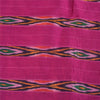 Sanskriti Vintage Sarees Pink Ikat Handwoven Pochampally Pure Silk Sari Fabric