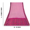 Sanskriti Vintage Sarees Pink Ikat Handwoven Pochampally Pure Silk Sari Fabric