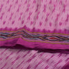 Sanskriti Vintage Sarees Pink Ikat Handwoven Pochampally Pure Silk Sari Fabric