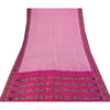 Sanskriti Vintage Sarees Pink Ikat Handwoven Pochampally Pure Silk Sari Fabric