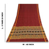 Sanskriti Vintage Sarees Red Ikat Handwoven Odisha Pure Silk Sari 5+yd Fabric