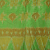 Sanskriti Vintage Sarees Orange Ikat Handwoven Sambhalpuri Pure Silk Sari Fabric