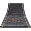 Sanskriti Vintage Sarees Black Ikat Handwoven Odisha Pure CottonSari 5+yd Fabric