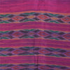 Sanskriti Vintage Sarees Blue Ikat Handwoven Pochampally Pure Silk Sari Fabric