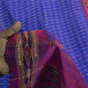 Sanskriti Vintage Sarees Blue Ikat Handwoven Pochampally Pure Silk Sari Fabric