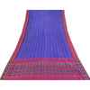 Sanskriti Vintage Sarees Blue Ikat Handwoven Pochampally Pure Silk Sari Fabric