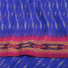 Sanskriti Vintage Sarees Blue Ikat Handwoven Pochampally Pure Silk Sari Fabric