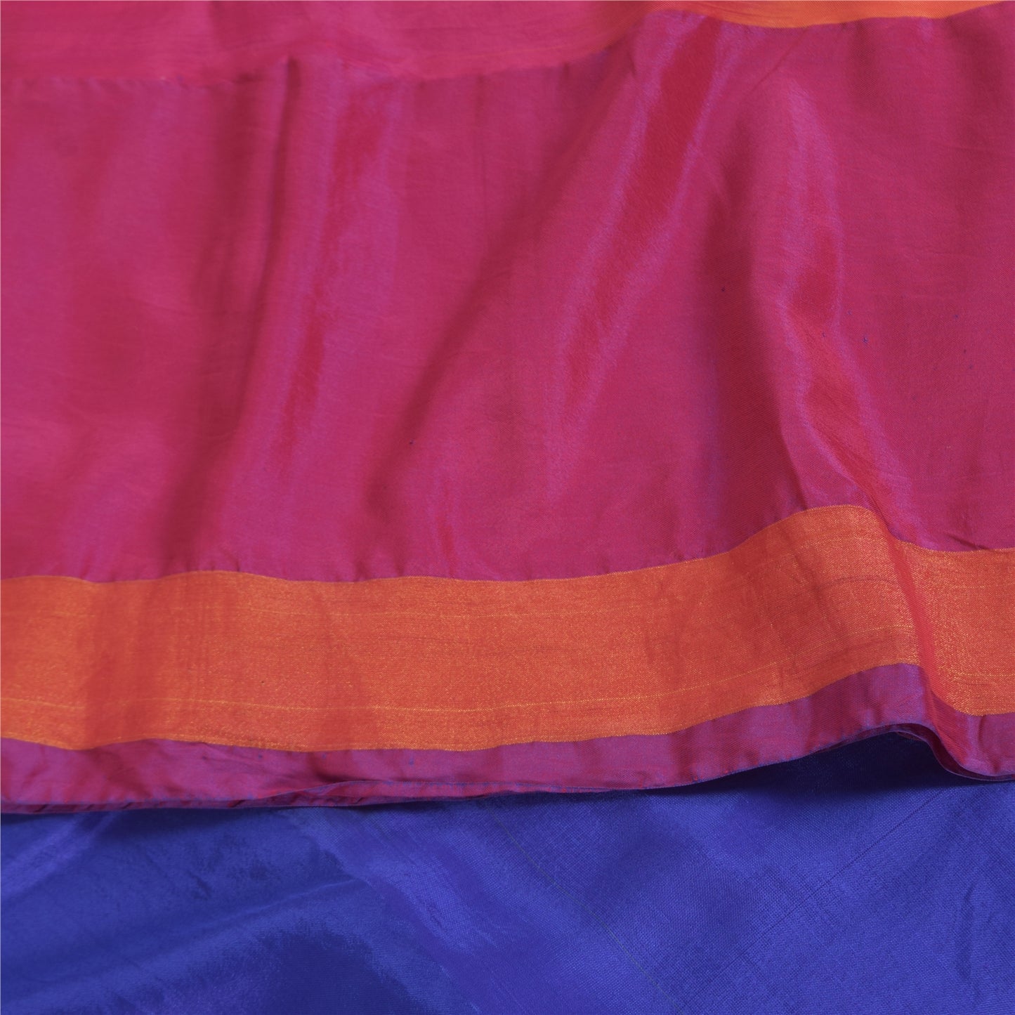 Sanskriti Vintage Sarees Ikat Handwoven Artificial Silk Sari 5+yd Craft Fabric