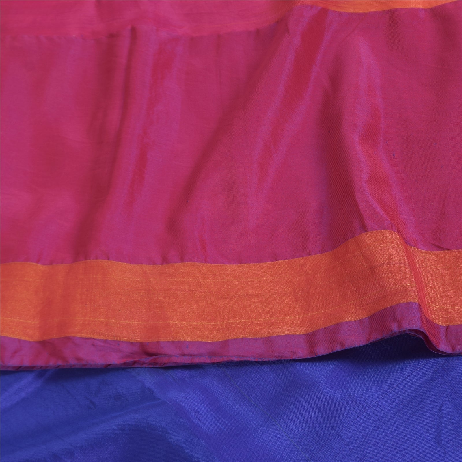 Sanskriti Vintage Sarees Ikat Handwoven Artificial Silk Sari 5+yd Craft Fabric