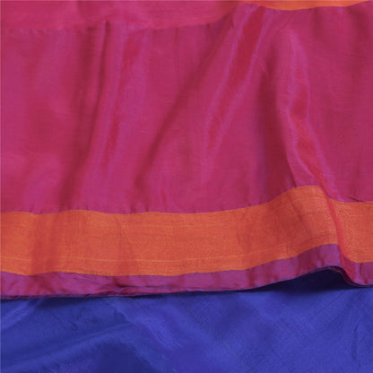 Sanskriti Vintage Sarees Ikat Handwoven Artificial Silk Sari 5+yd Craft Fabric