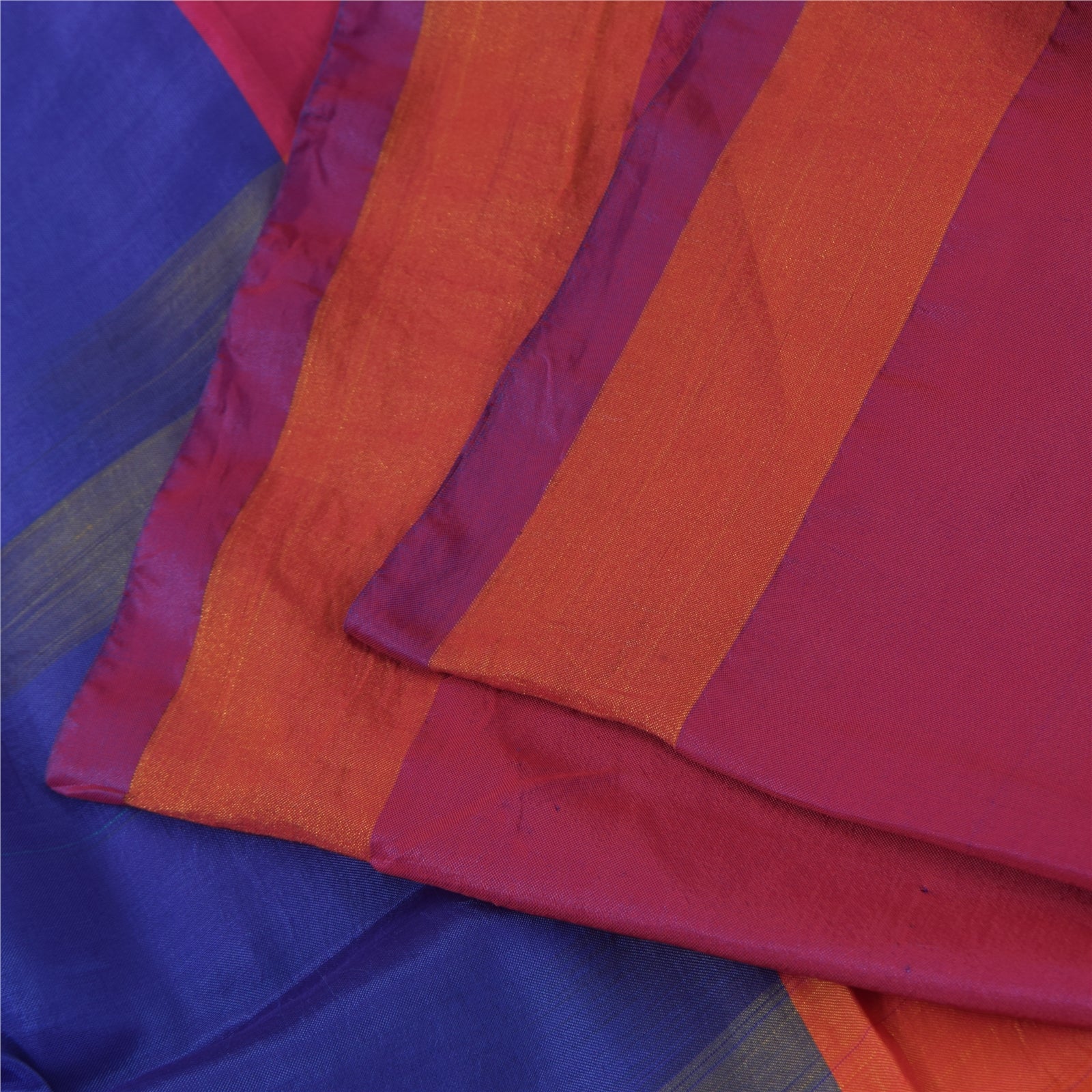 Sanskriti Vintage Sarees Ikat Handwoven Artificial Silk Sari 5+yd Craft Fabric