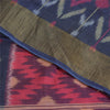 Sanskriti Vintage Sarees Red Ikat Handwoven Sambhalpuri Pure Silk Sari Fabric
