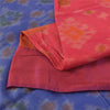Sanskriti Vintage Sarees Pink Ikat Handwoven Sambhalpuri Pure Silk Sari Fabric