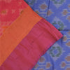 Sanskriti Vintage Sarees Pink Ikat Handwoven Sambhalpuri Pure Silk Sari Fabric
