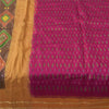 Sanskriti Vintage Sarees Pink Ikat Handwoven Pochampally Pure Silk Sari Fabric