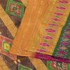 Sanskriti Vintage Sarees Pink Ikat Handwoven Pochampally Pure Silk Sari Fabric