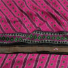 Sanskriti Vintage Sarees Pink Ikat Handwoven Pure Silk Pochampally Sari Fabric