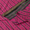 Sanskriti Vintage Sarees Pink Ikat Handwoven Pure Silk Pochampally Sari Fabric