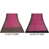 Sanskriti Vintage Sarees Pink Ikat Handwoven Pure Silk Pochampally Sari Fabric