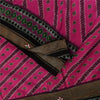 Sanskriti Vintage Sarees Pink Ikat Handwoven Pure Silk Pochampally Sari Fabric