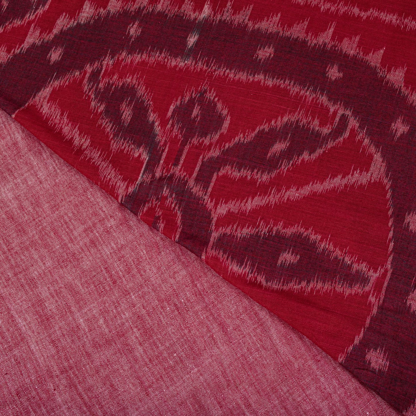 Sanskriti Vintage Red-Pink 100%Pure Cotton Saree Ikat Handwoven Sambhalpuri Sari