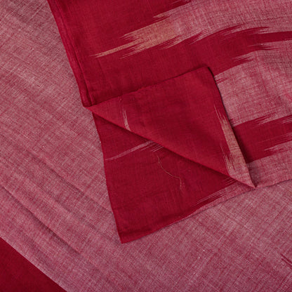Sanskriti Vintage Red-Pink 100%Pure Cotton Saree Ikat Handwoven Sambhalpuri Sari