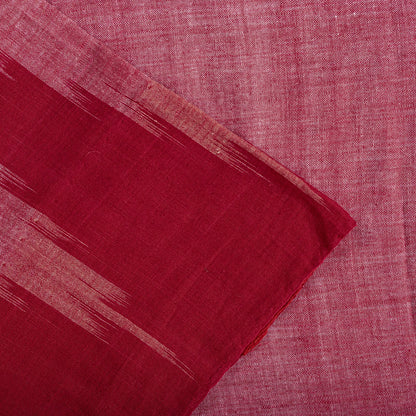 Sanskriti Vintage Red-Pink 100%Pure Cotton Saree Ikat Handwoven Sambhalpuri Sari