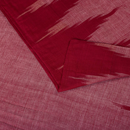 Sanskriti Vintage Red-Pink 100%Pure Cotton Saree Ikat Handwoven Sambhalpuri Sari