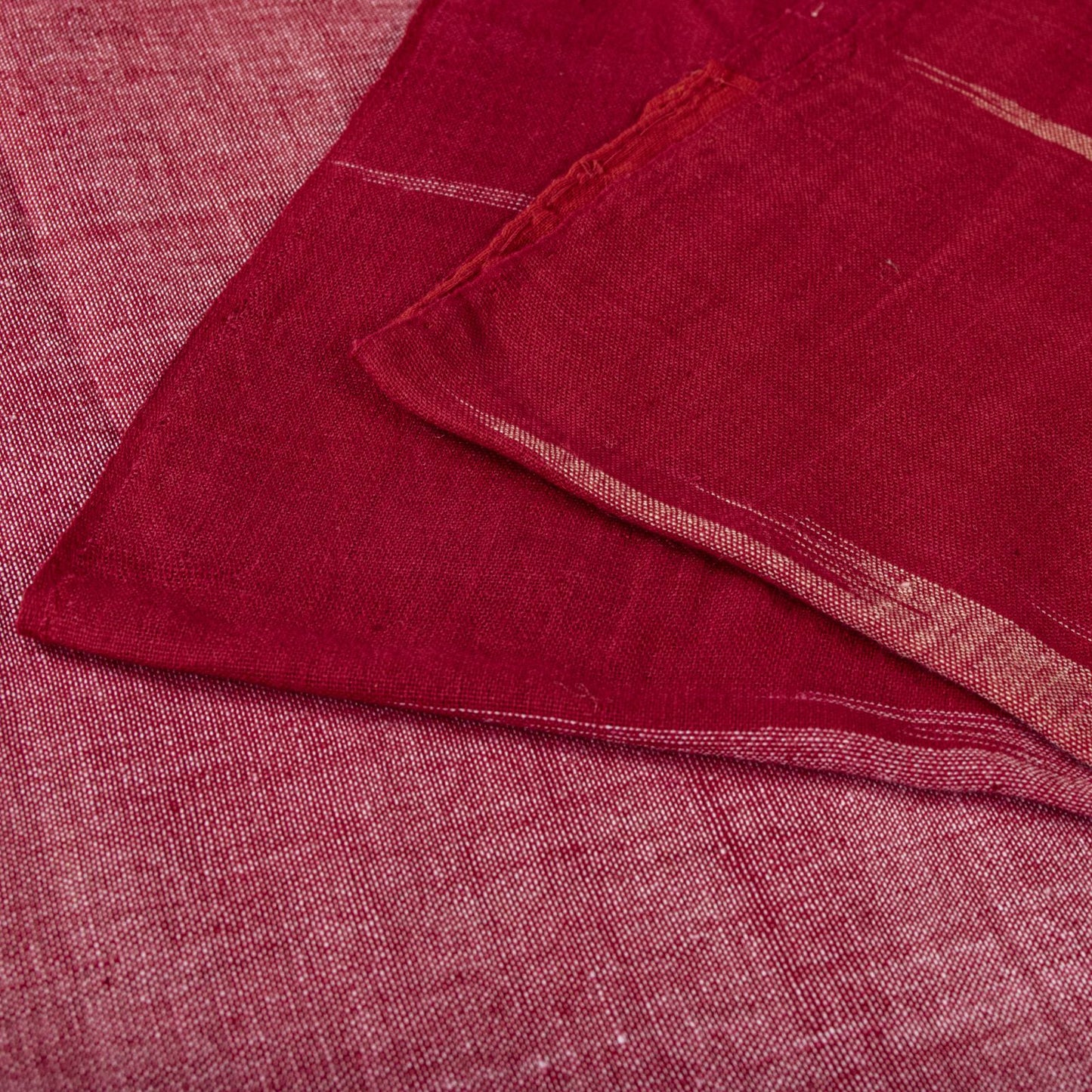 Sanskriti Vintage Red-Pink 100%Pure Cotton Saree Ikat Handwoven Sambhalpuri Sari