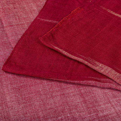 Sanskriti Vintage Red-Pink 100%Pure Cotton Saree Ikat Handwoven Sambhalpuri Sari