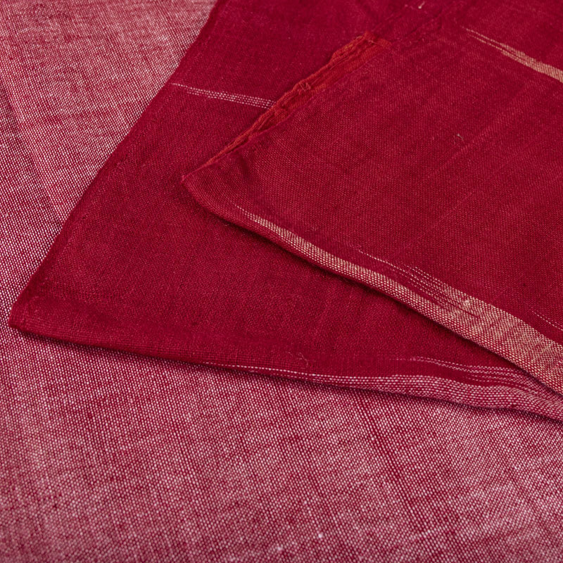 Sanskriti Vintage Red-Pink 100%Pure Cotton Saree Ikat Handwoven Sambhalpuri Sari