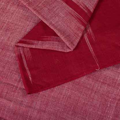 Sanskriti Vintage Red-Pink 100%Pure Cotton Saree Ikat Handwoven Sambhalpuri Sari