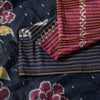 Sanskriti Vintage Red Pure Silk Sarees Ikat Hand Woven Pochampally 5.5 Yard Sari