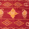 Sanskriti Vintage Red-Black Cotton Silk Sarees Ikat Hand Woven Sambhalpuri 5.5Yd