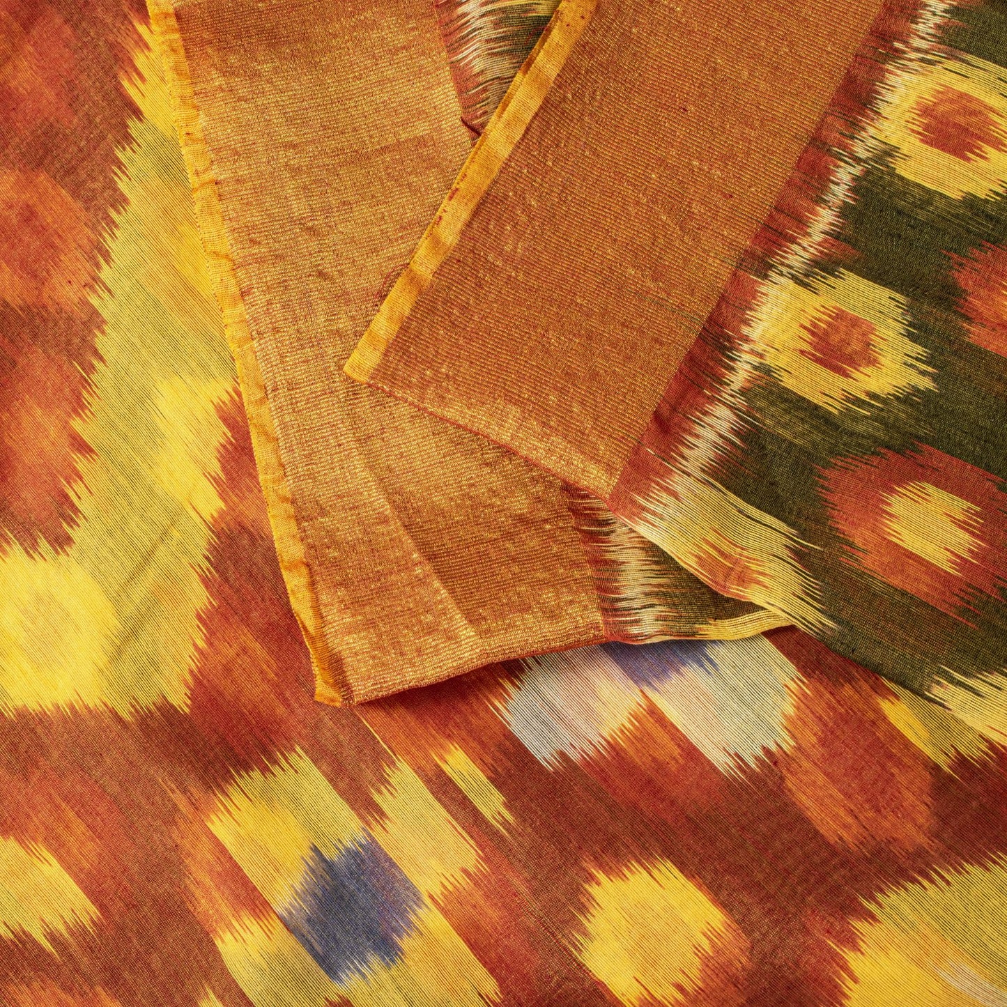 Sanskriti Vintage Black Blend Cotton Saree Ikat Woven Sambalpuri 6 Yard Sari DIY