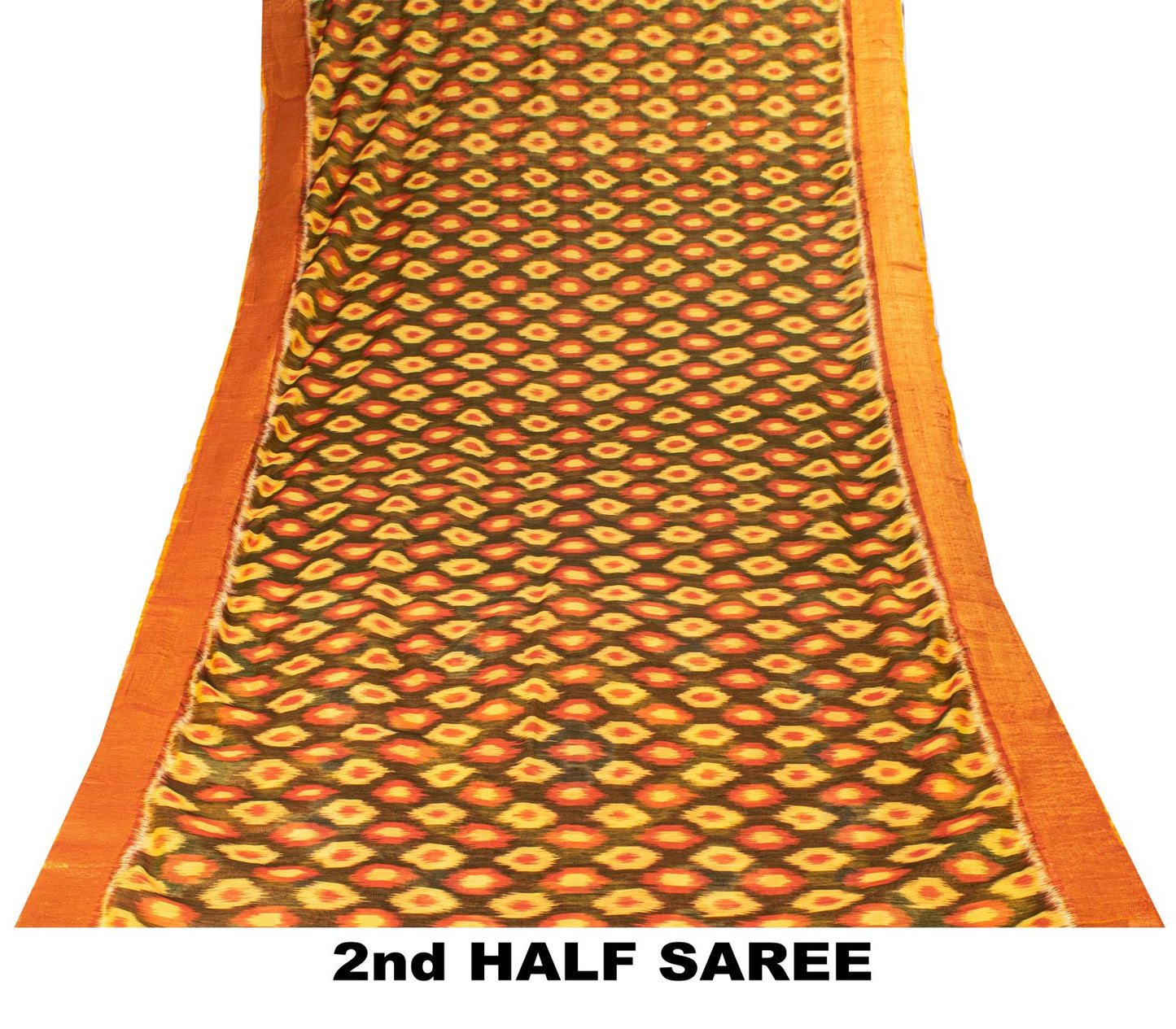 Sanskriti Vintage Black Blend Cotton Saree Ikat Woven Sambalpuri 6 Yard Sari DIY