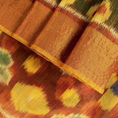 Sanskriti Vintage Black Blend Cotton Saree Ikat Woven Sambalpuri 6 Yard Sari DIY