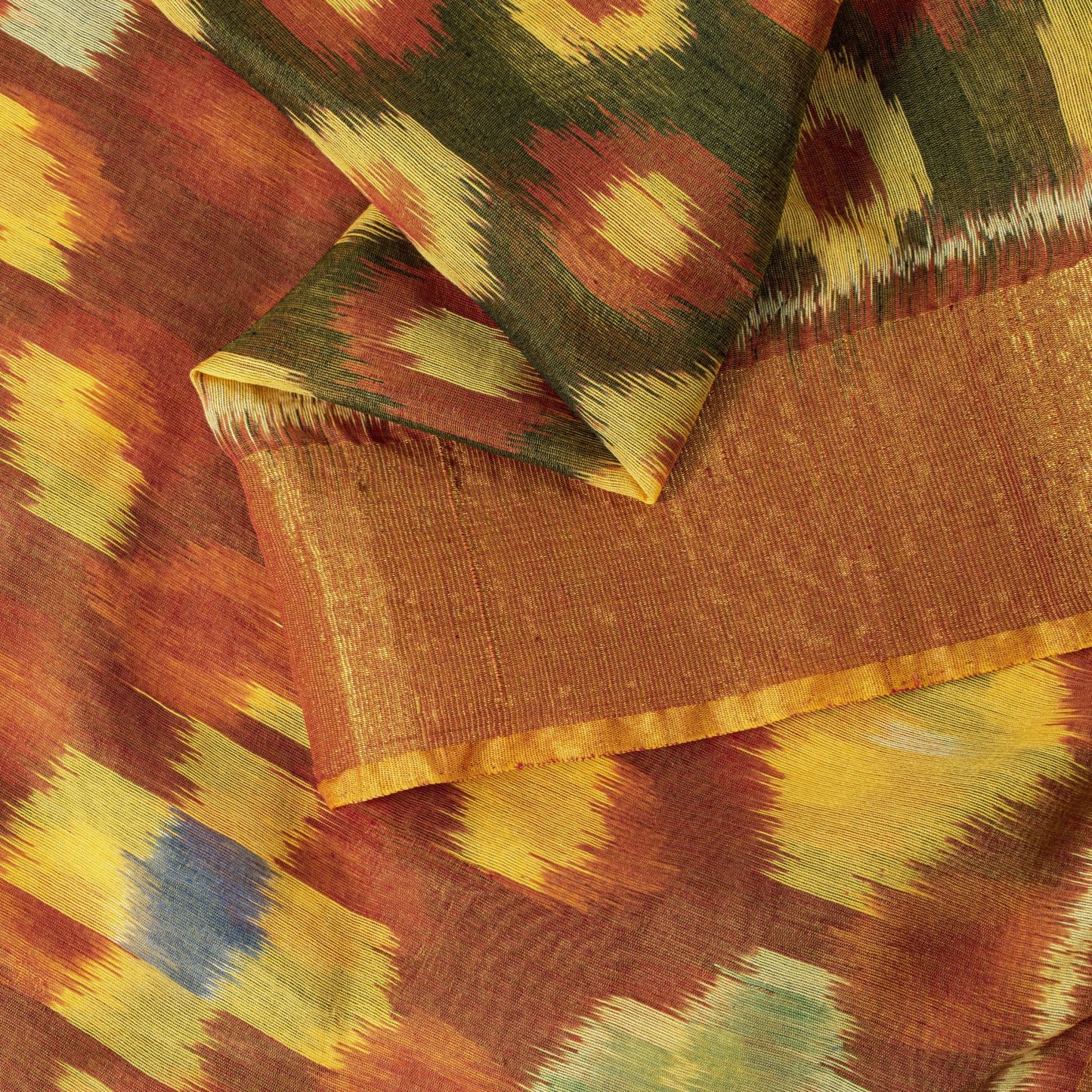 Sanskriti Vintage Black Blend Cotton Saree Ikat Woven Sambalpuri 6 Yard Sari DIY
