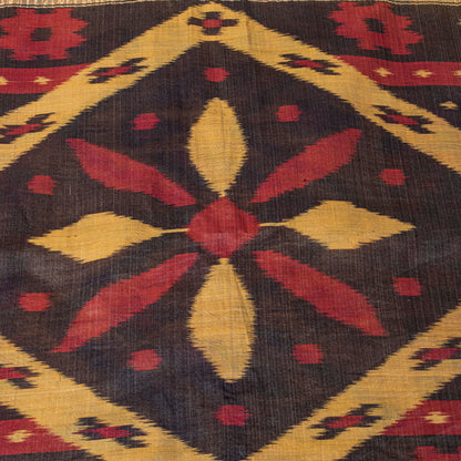 Sanskriti Vintage Red Cotton Silk Sarees Ikat Hand Woven Sambhalpuri 5.5 Yd Sari