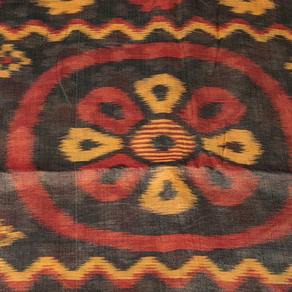 Sanskriti Vintage Black Cotton Silk Sarees Ikat Hand Woven Sambhalpuri 5 Yd Sari