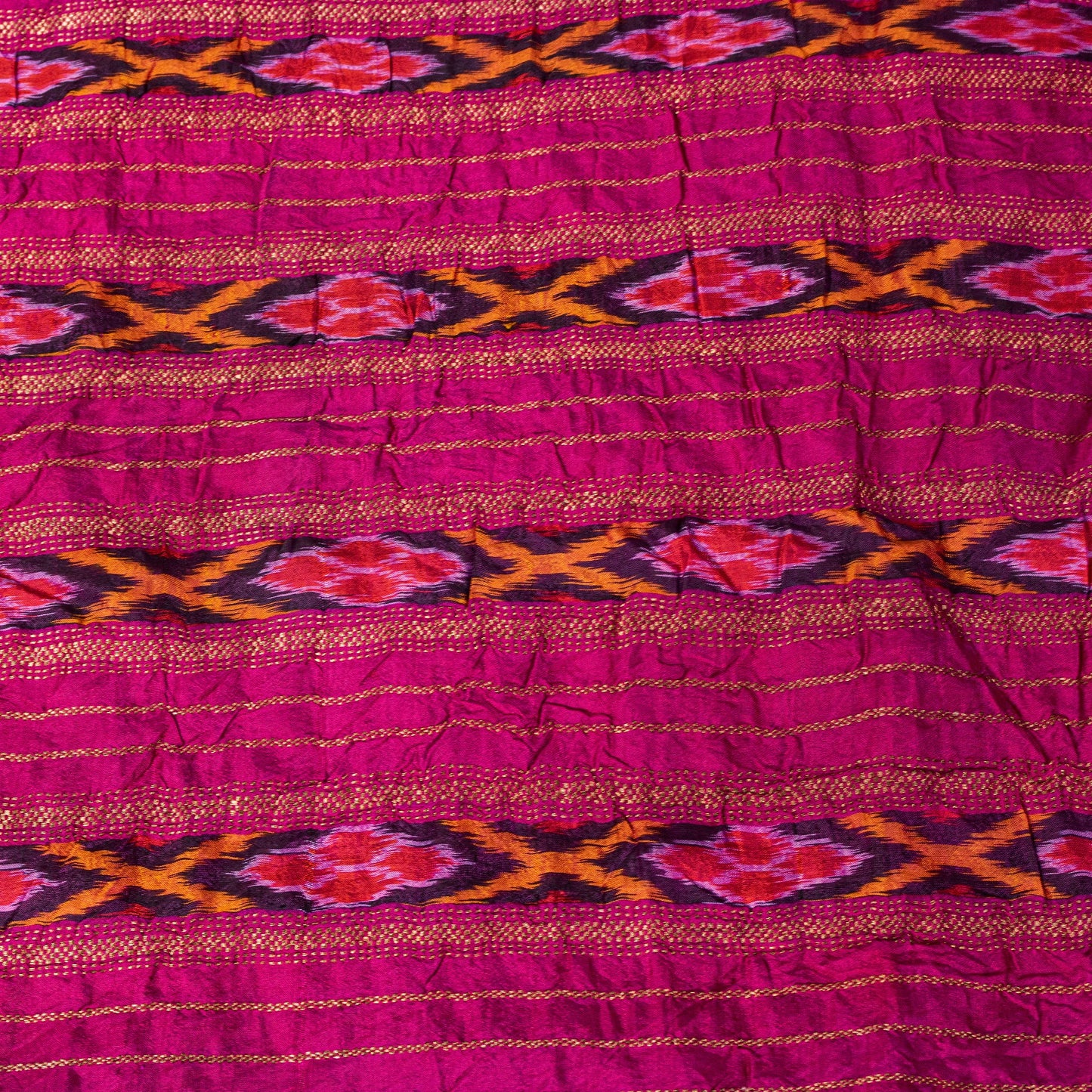 Sanskriti Vintage Blue Pure Silk Sarees Ikat Hand Woven Pochampally 5+Yd Sari
