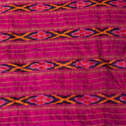 Sanskriti Vintage Blue Pure Silk Sarees Ikat Hand Woven Pochampally 5+Yd Sari