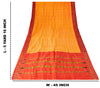 Sanskriti Vintage Yellow Pure Silk Sarees Ikat Hand Woven Pochampally 5+Yd Sari