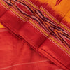 Sanskriti Vintage Yellow Pure Silk Sarees Ikat Hand Woven Pochampally 5+Yd Sari