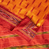 Sanskriti Vintage Yellow Pure Silk Sarees Ikat Hand Woven Pochampally 5+Yd Sari