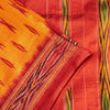 Sanskriti Vintage Yellow Pure Silk Sarees Ikat Hand Woven Pochampally 5+Yd Sari