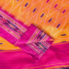 Sanskriti Vintage Yellow Pure Silk Sarees Ikat Hand Woven Pochampally 5+Yd Sari