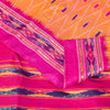 Sanskriti Vintage Yellow Pure Silk Sarees Ikat Hand Woven Pochampally 5+Yd Sari