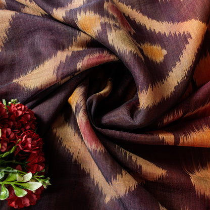 Sanskriti Vintage Red Cotton Silk Sarees Ikat Hand Woven Sambhalpuri 5.5Yd Sari