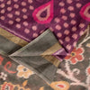 Sanskriti Vintage Purple Cotton Silk Sarees Ikat Hand Woven Sambhalpuri 5.5 Yd